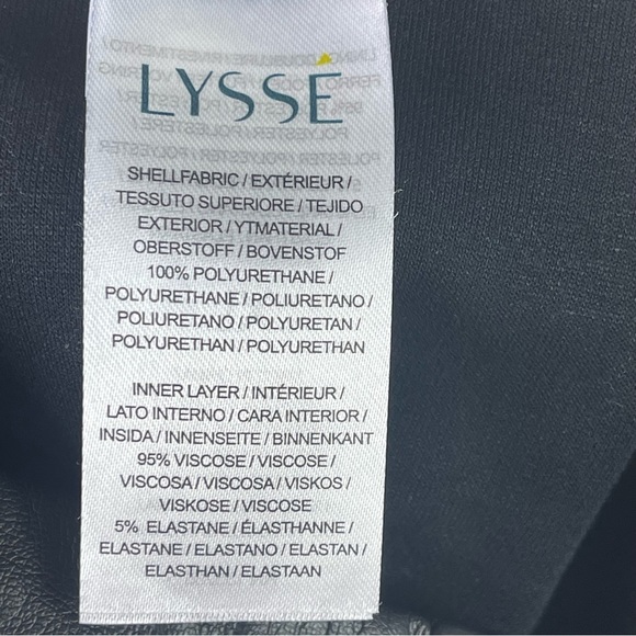 Lysse Faux Vegan Leather High Rise Black Pull On Leggings Women's Size XL - Picture 10 of 12